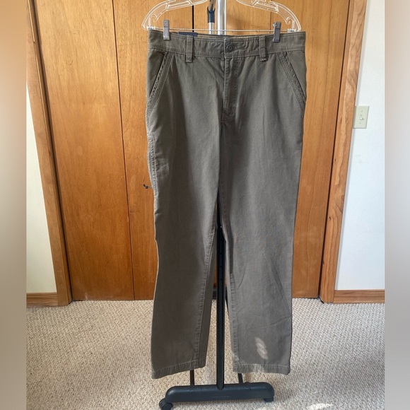 GH BASS & CO Olive Canvas Terrain Stretch Straight Relaxed Pants NWT Size 32x 34 - Picture 1 of 10